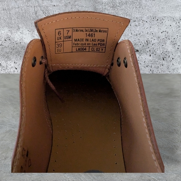Dr.Martens Men's 1461 , 3 Eye Lace Up Leather Oxford Brown Size 7 - Picture 10 of 13